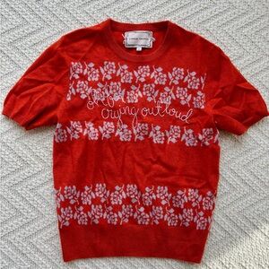 Lingua Franca Cashmere Short Sleeve Sweater Small